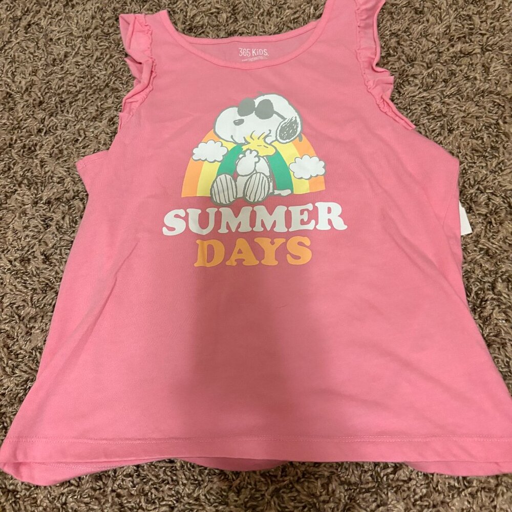 Peanuts Snoopy Tank Top 10 Pink Summer Days Graphic 365 Kids Garanimals Ruffle